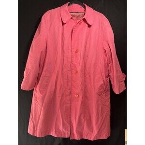 60s 70s Bertram Tailored Coat Pink Faux Fur Removeable Line No Tag Fits Like L